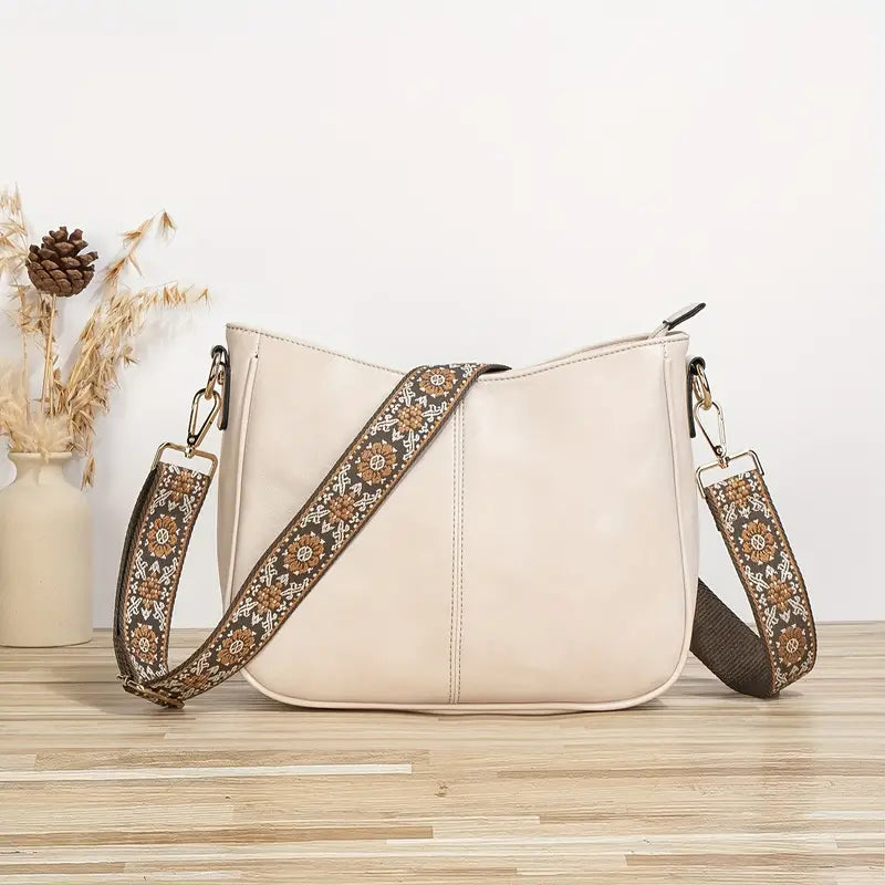 Dames Zomer Schoudertas | Medium, Met Geborduurde Band