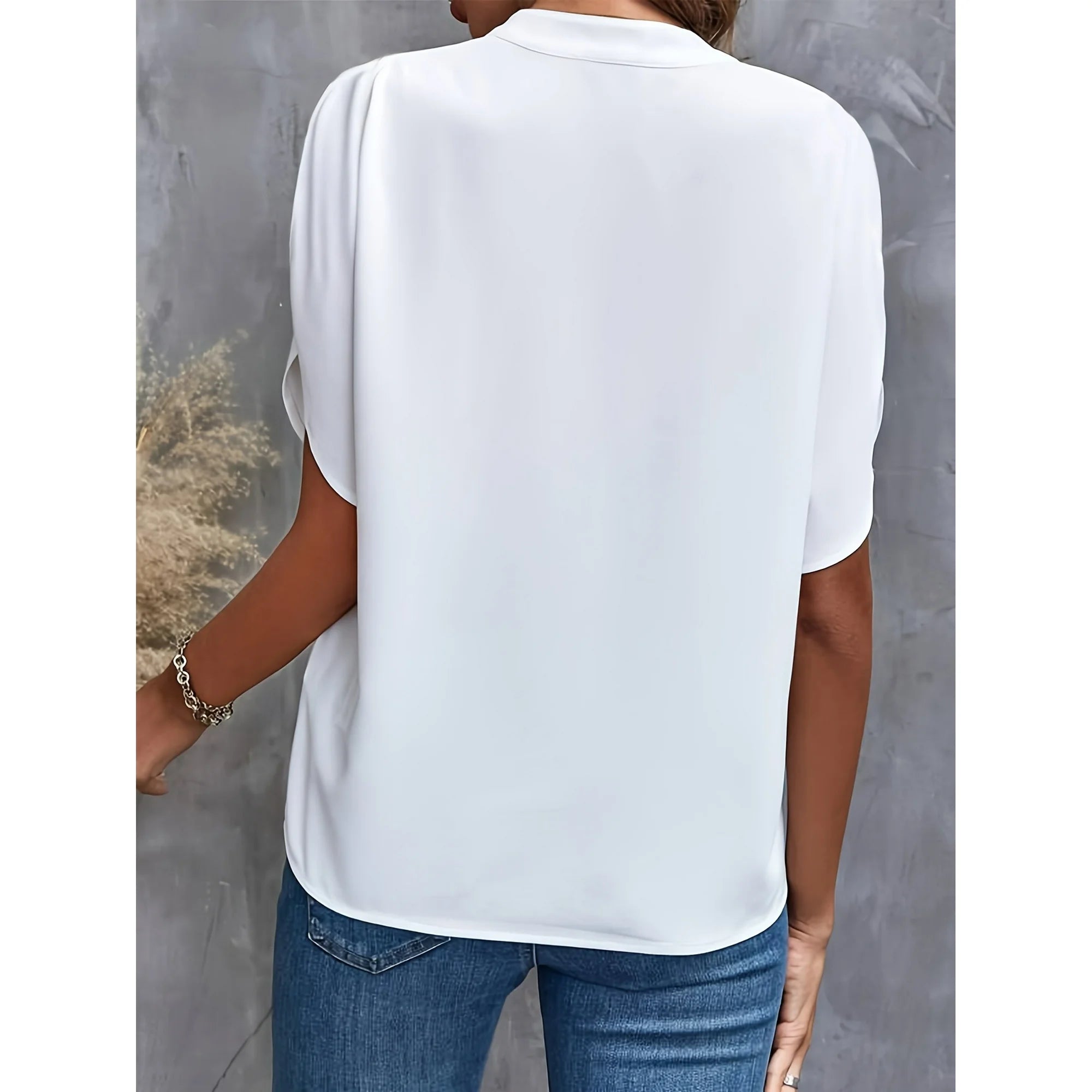 Camicetta Elegante Estiva da Donna | Collo Alto, Manica Corta