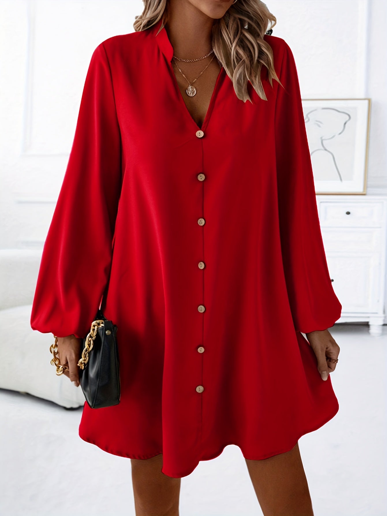 Dames Elegante Overhemd Zomerjurk | Mini