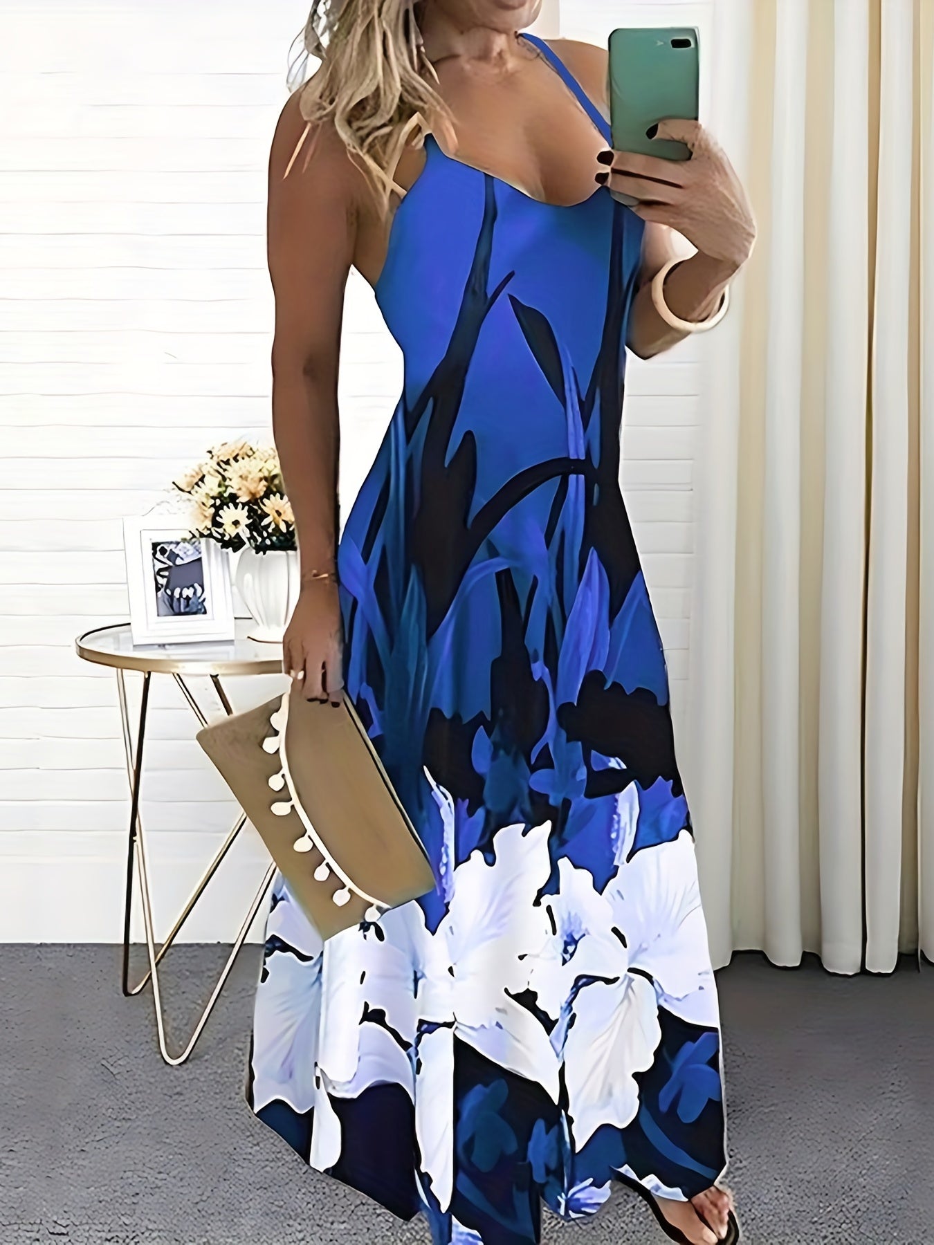 Dames Elegante maxi zomerjurk met tropische print | Maxi
