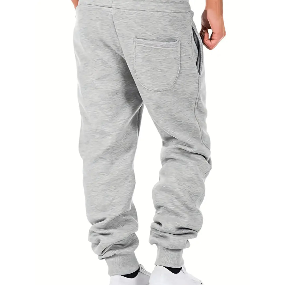 Pantaloni da jogging comodi da uomo in misto cotone | Vita elastica con coulisse