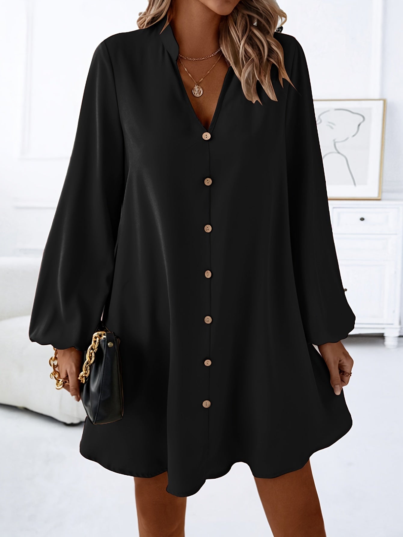 Dames Elegante Overhemd Zomerjurk | Mini