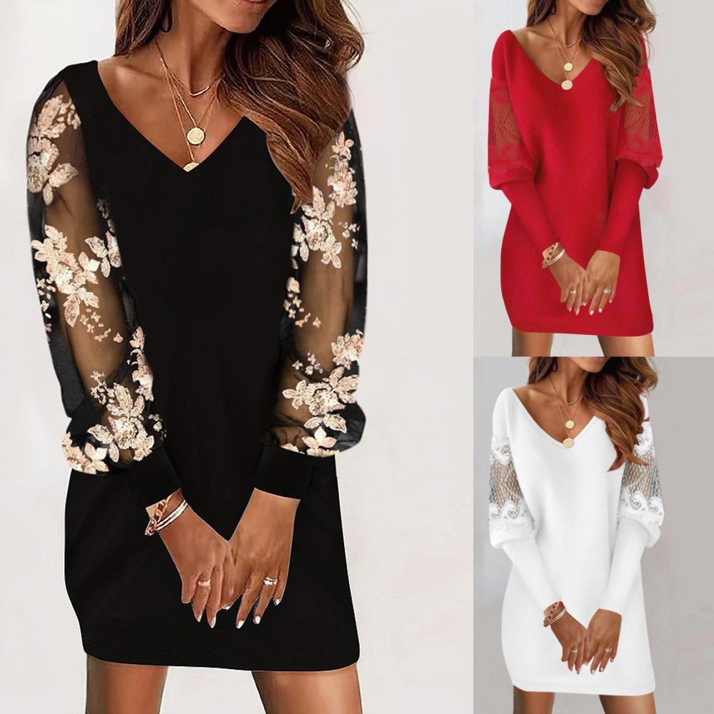 Dames Elegante kanten Cocktailjurk | Mini