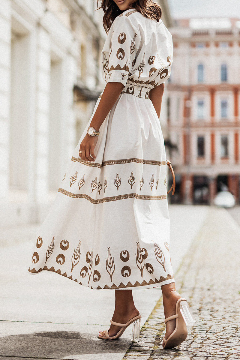 Dames Artistieke elegante zomerjurk | Midi
