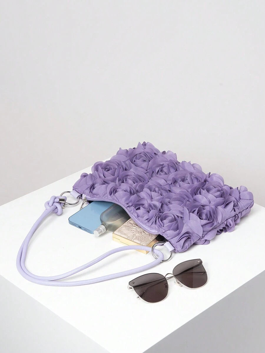 Dames Bohemian Zomer Rieten Tas | Klein, Met Gehaakt Design