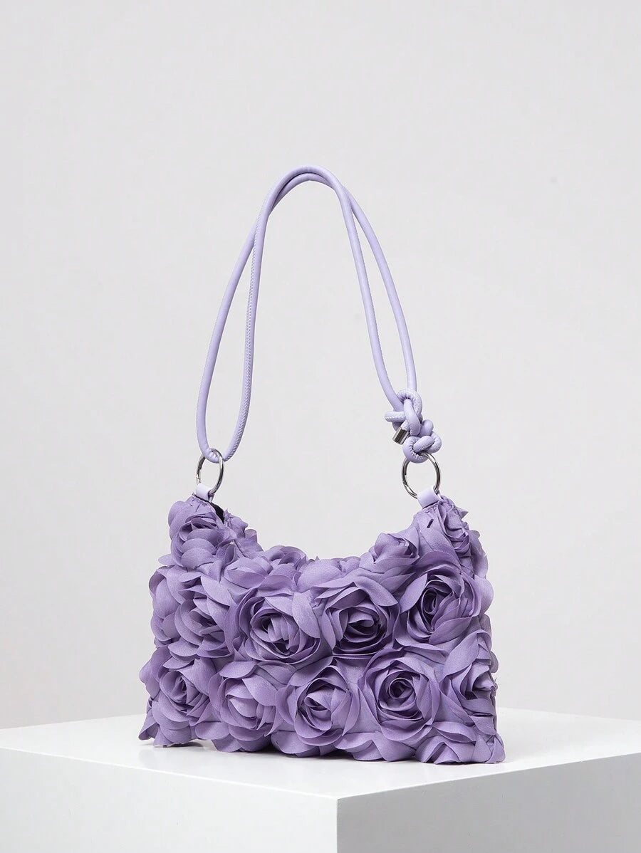 Borsa estiva bohemien da donna in paglia | Piccola, con design all'uncinetto