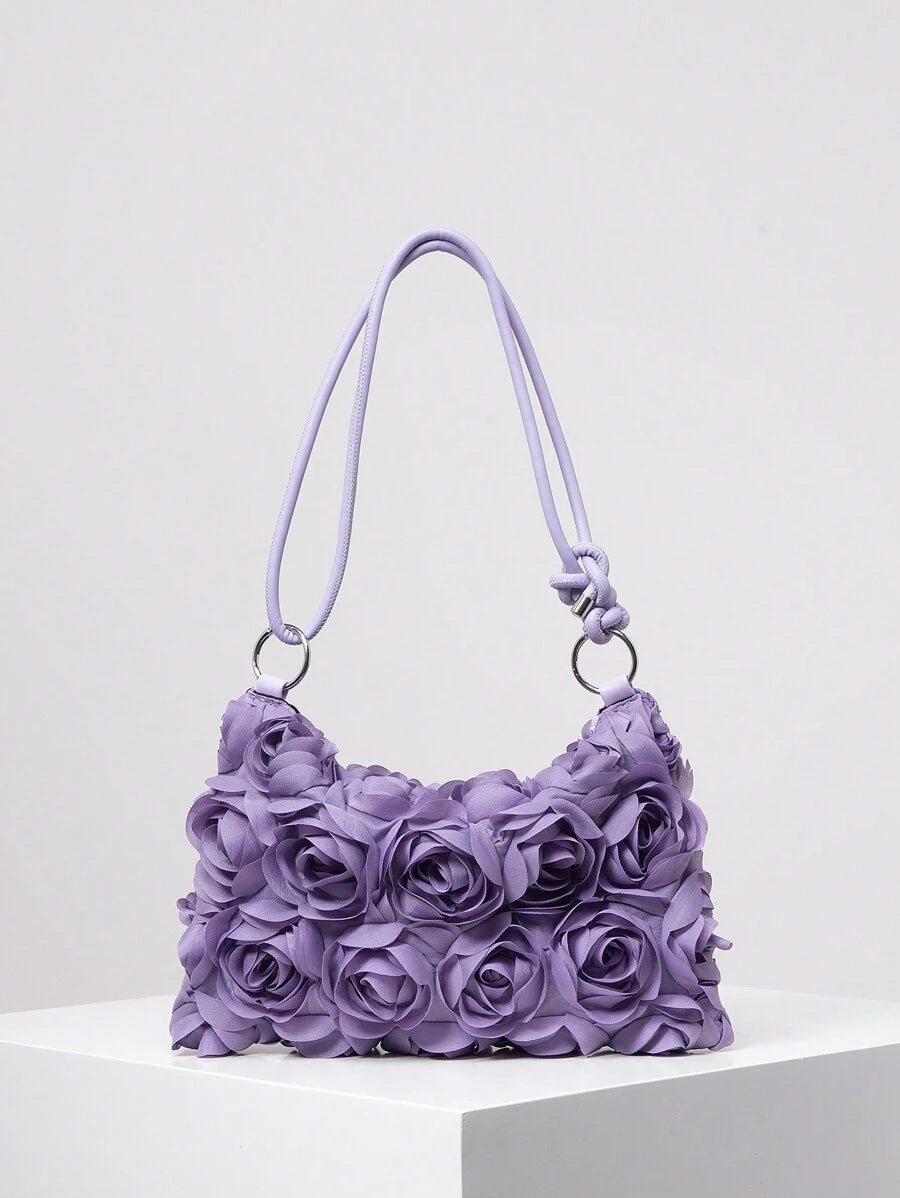 Borsa estiva bohemien da donna in paglia | Piccola, con design all'uncinetto