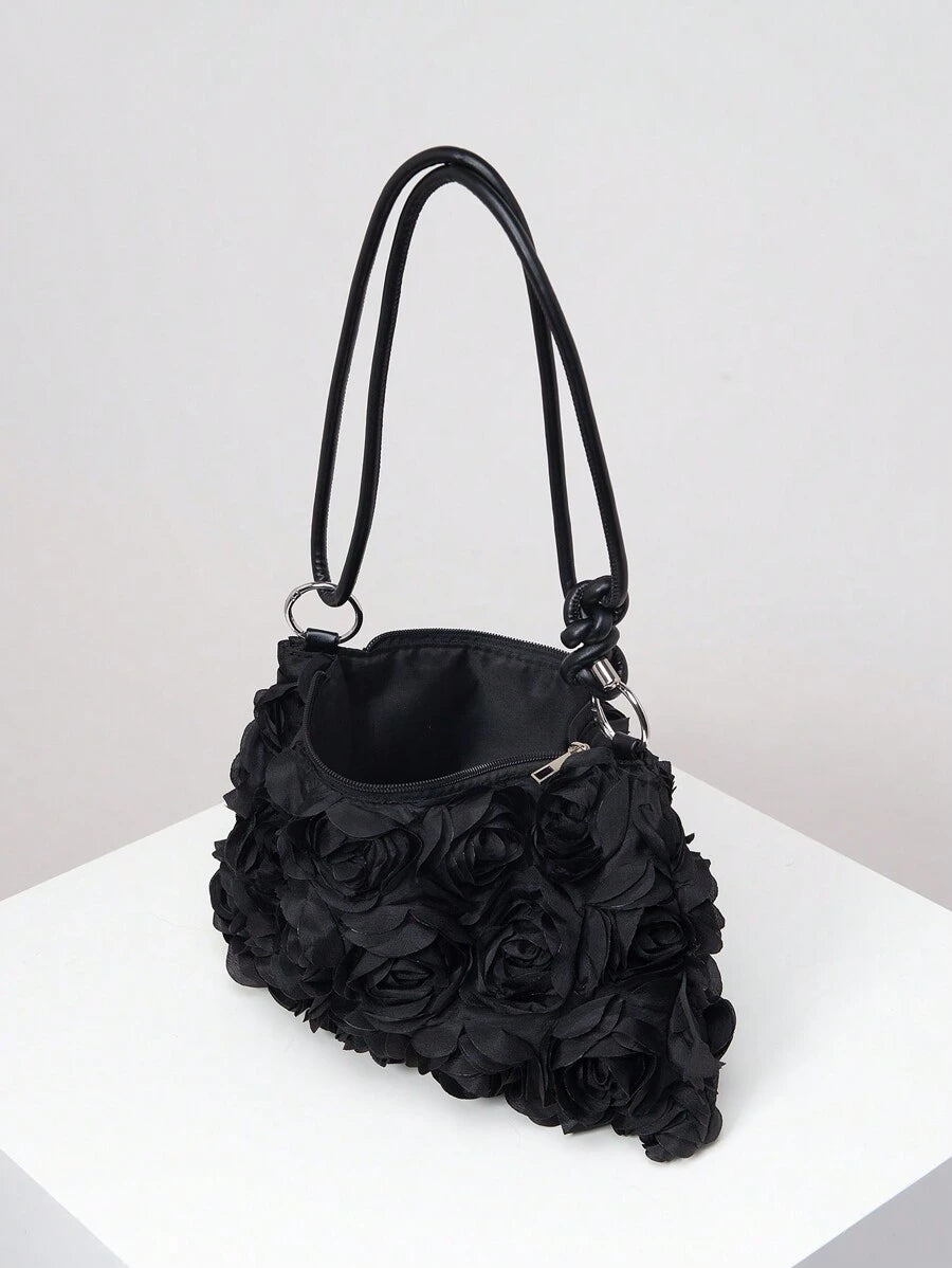 Borsa estiva bohemien da donna in paglia | Piccola, con design all'uncinetto