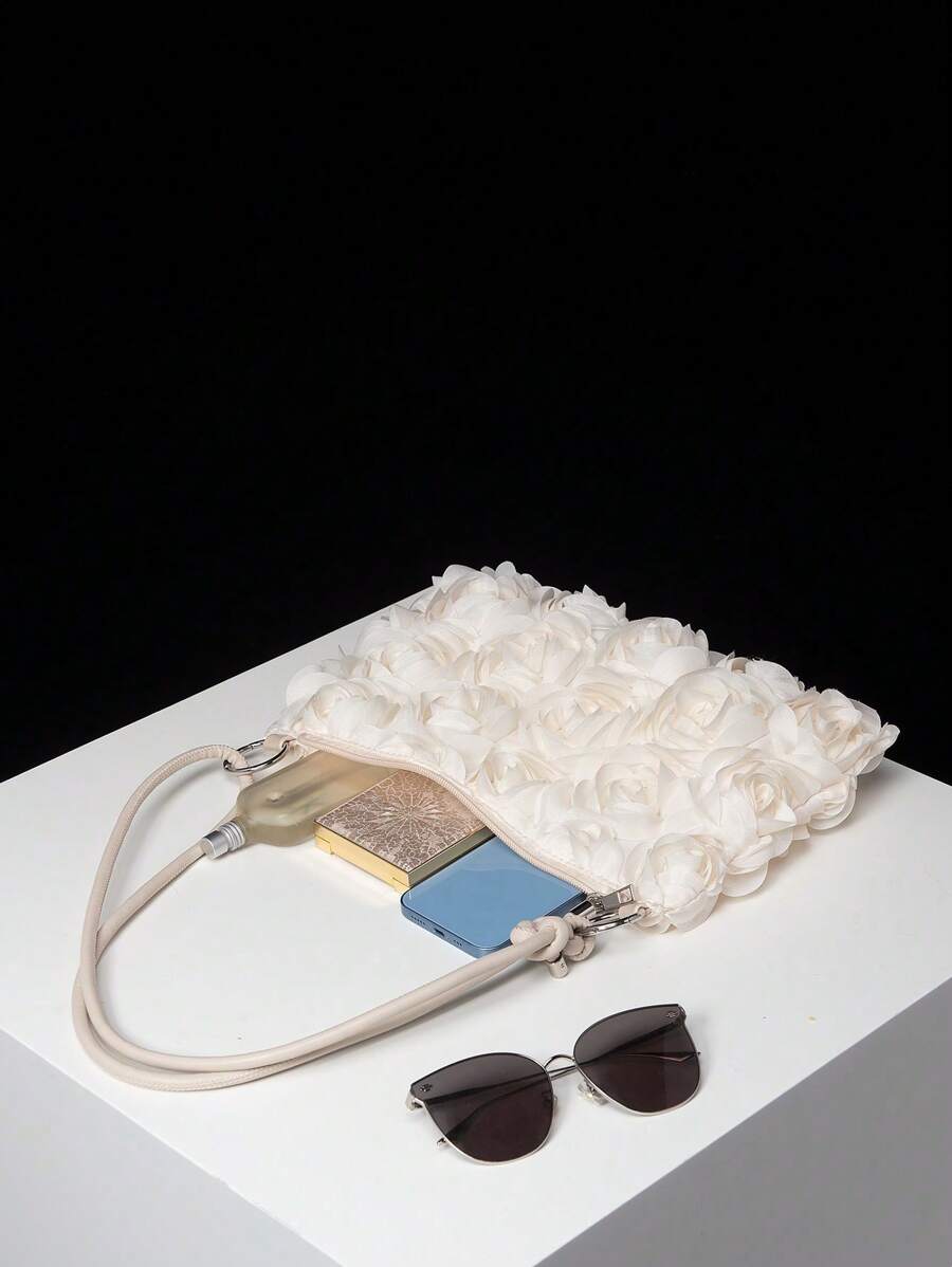 Dames Bohemian Zomer Rieten Tas | Klein, Met Gehaakt Design