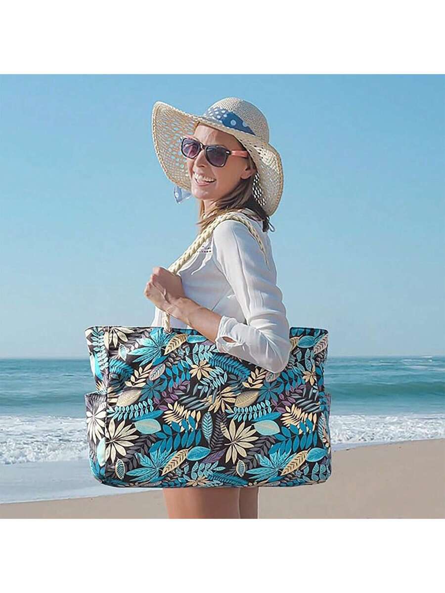 Dames Gestreepte Zomer Strandtas | Groot, Met Canvas