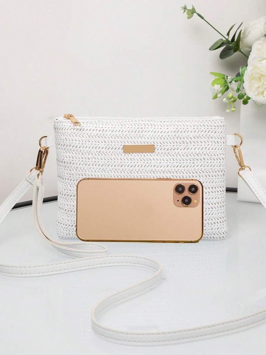 Dames Kleine Zomer Rieten Tas | Modern, Met Leren Schouderriem