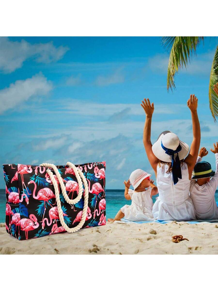 Dames Gestreepte Zomer Strandtas | Groot, Met Canvas