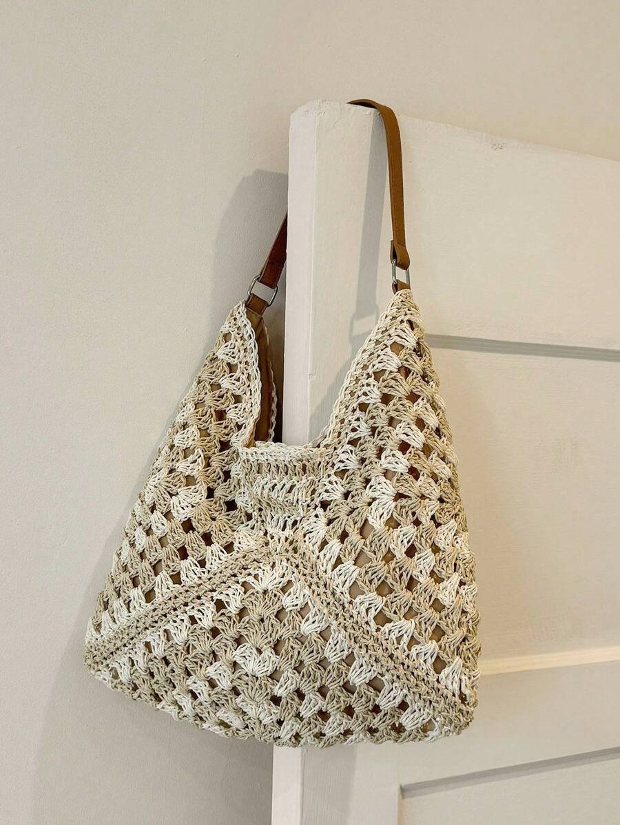 Dames Bohemian Zomer Rieten Tas | Groot, Gehaakt Design