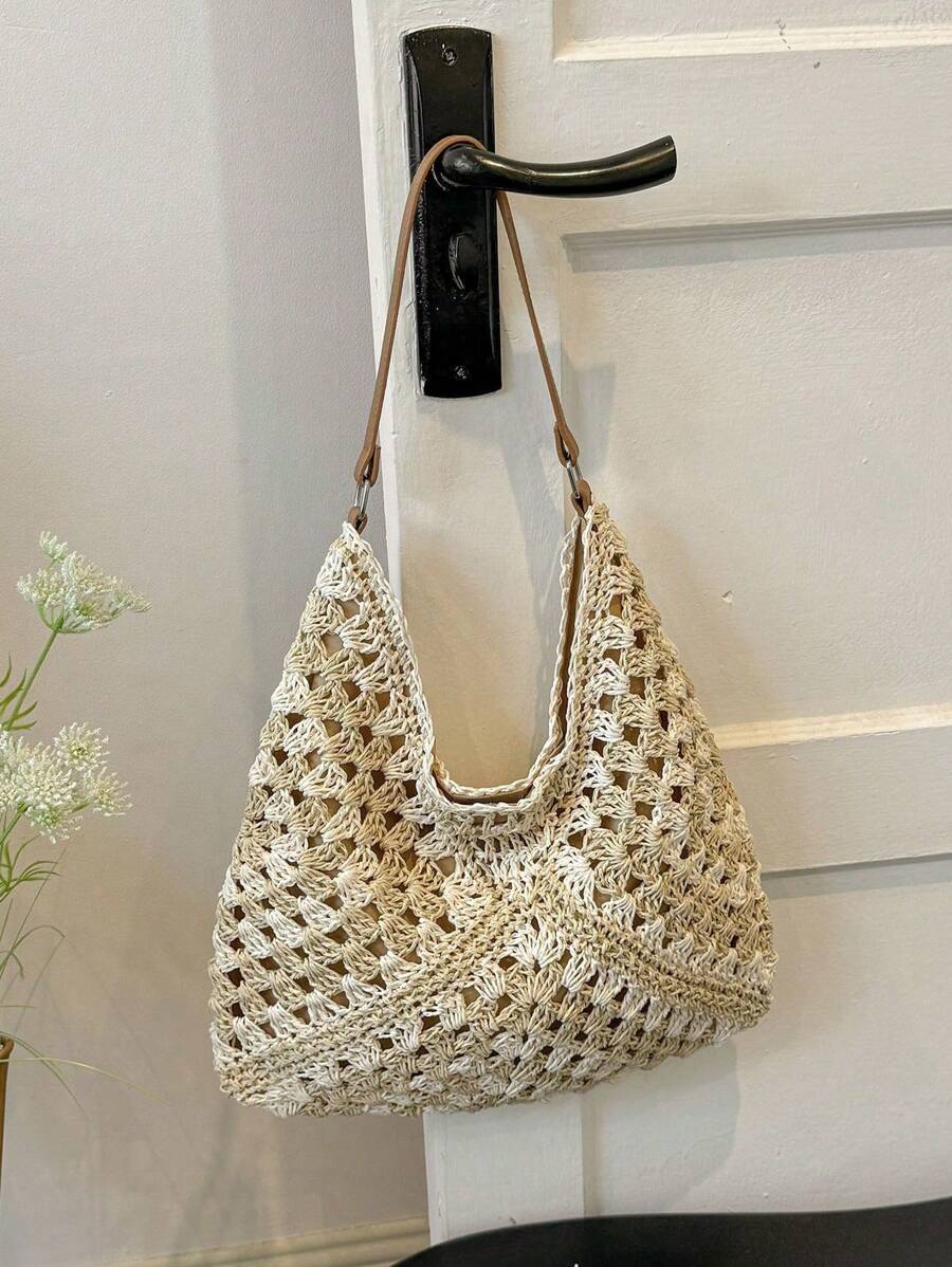 Dames Bohemian Zomer Rieten Tas | Groot, Gehaakt Design
