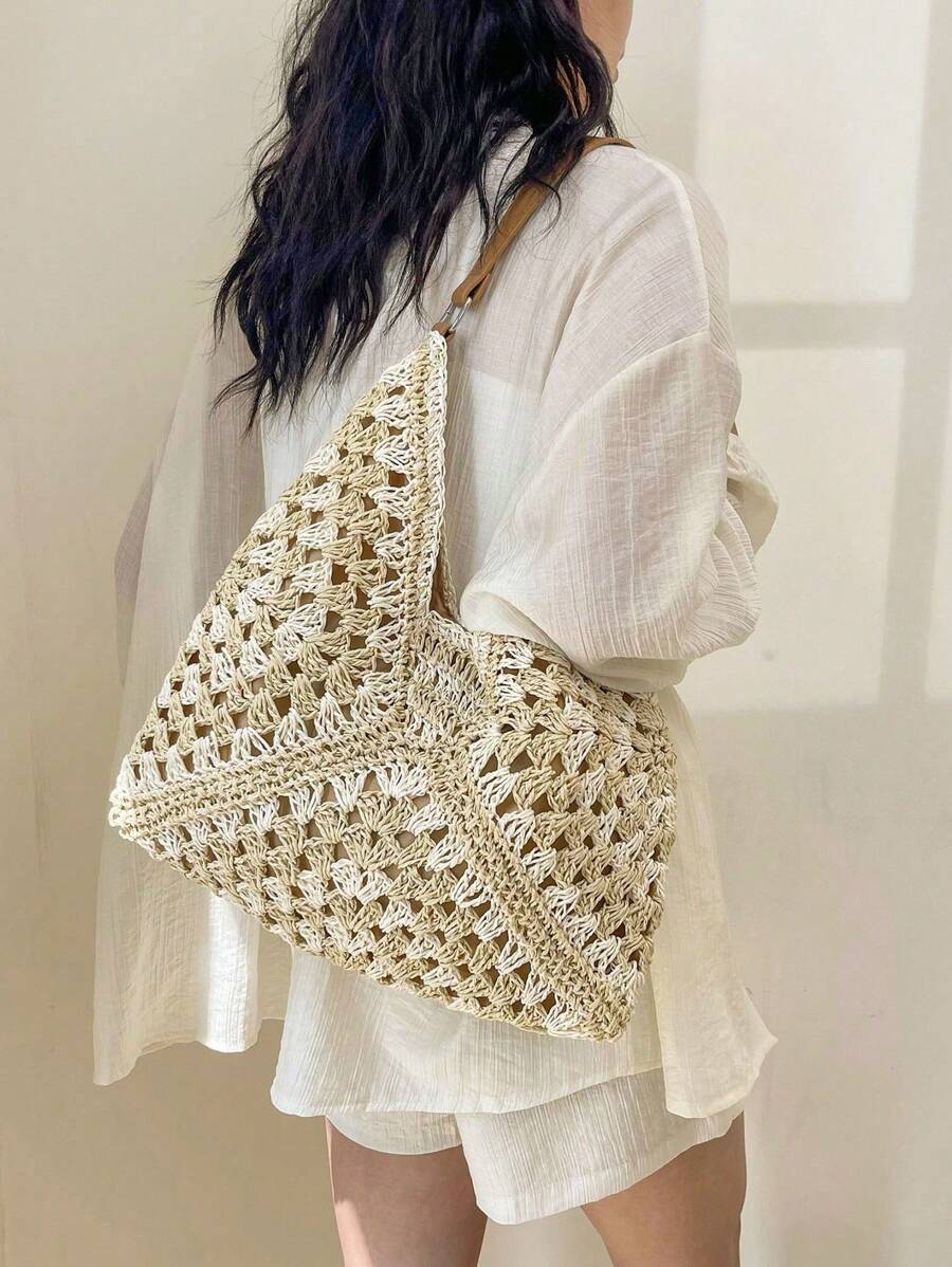 Dames Bohemian Zomer Rieten Tas | Groot, Gehaakt Design
