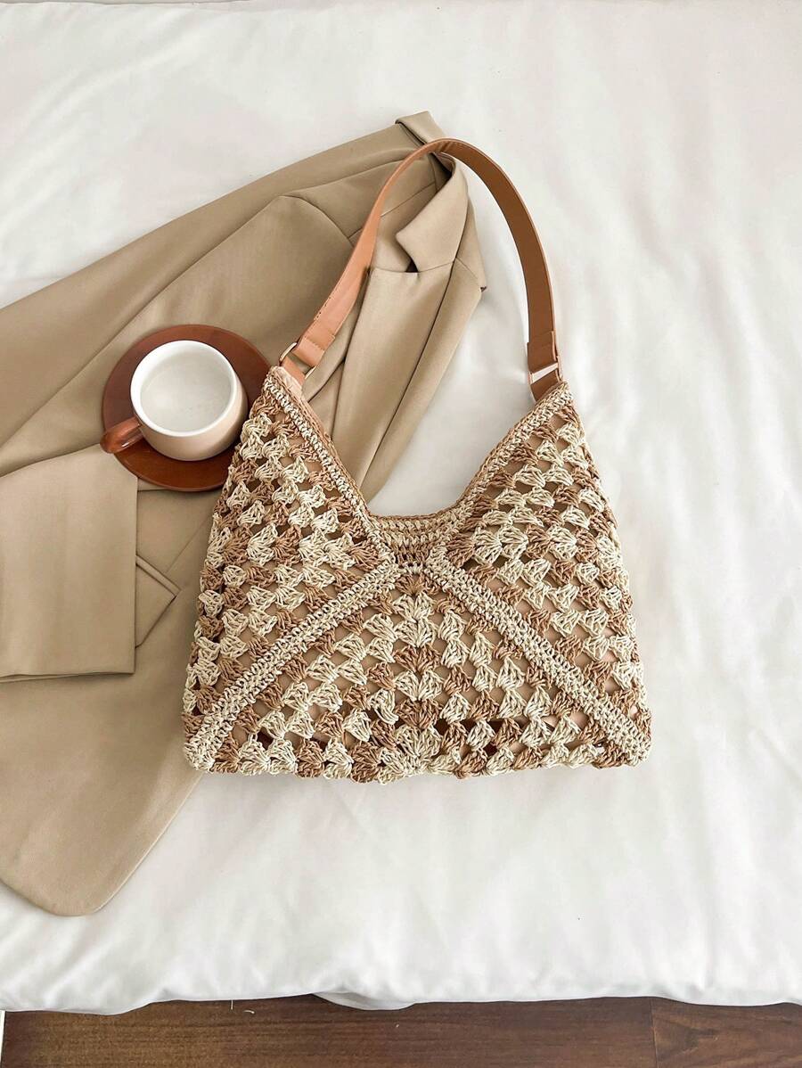 Dames Bohemian Zomer Rieten Tas | Groot, Gehaakt Design