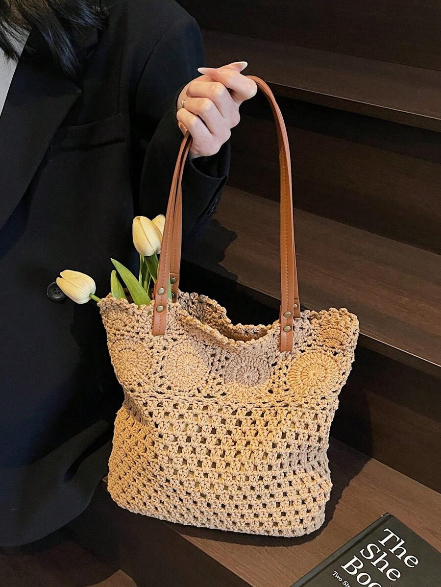 Dames Bohemian Zomer Rieten Tas | Groot, Gehaakt Design