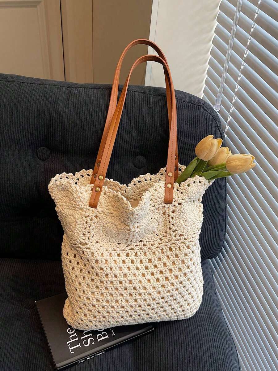 Dames Bohemian Zomer Rieten Tas | Groot, Gehaakt Design