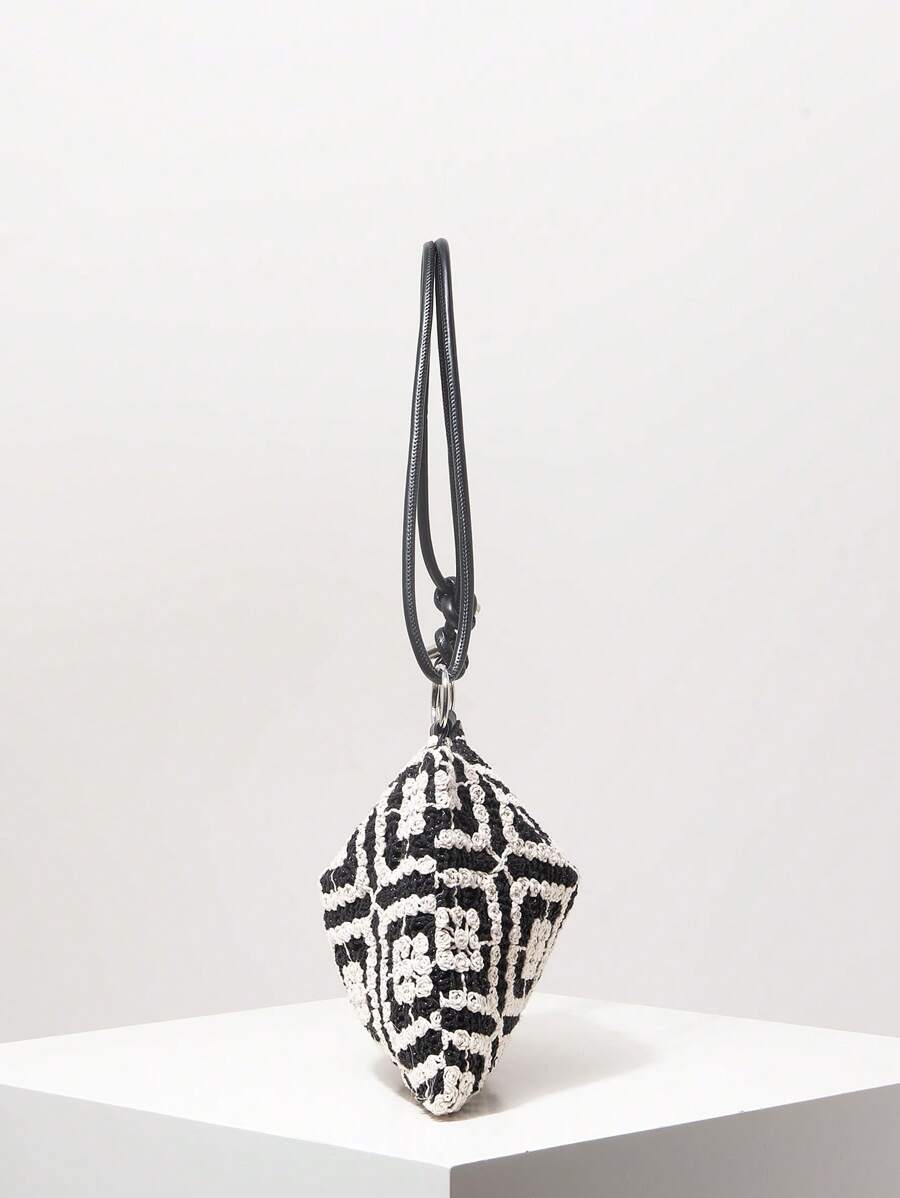 Dames Bohemian Zomer Rieten Tas | Klein, Met Gehaakt Design