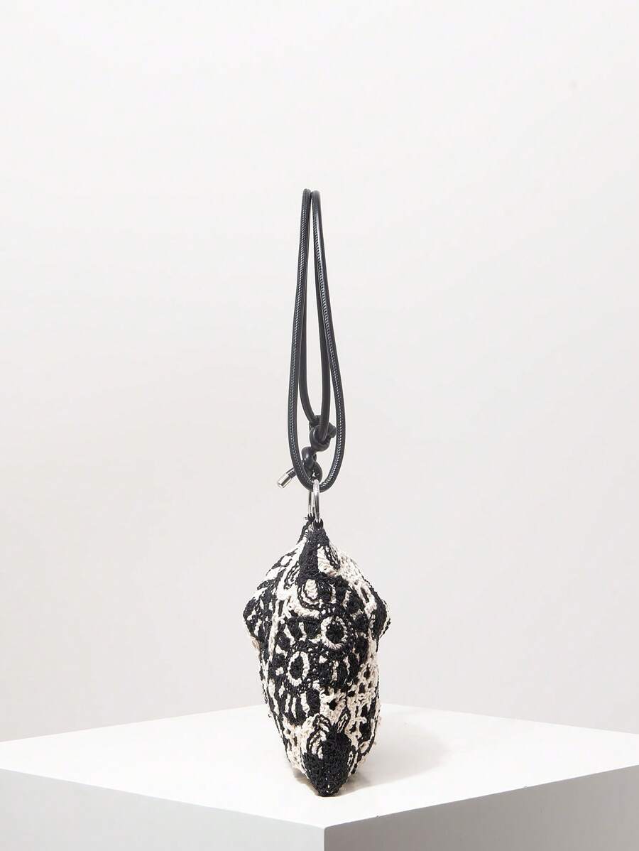 Dames Bohemian Zomer Rieten Tas | Klein, Met Gehaakt Design