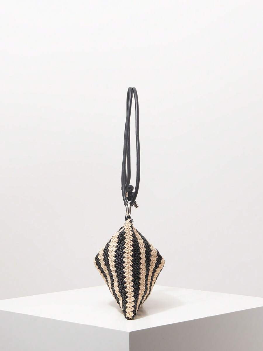 Dames Bohemian Zomer Rieten Tas | Klein, Met Gehaakt Design