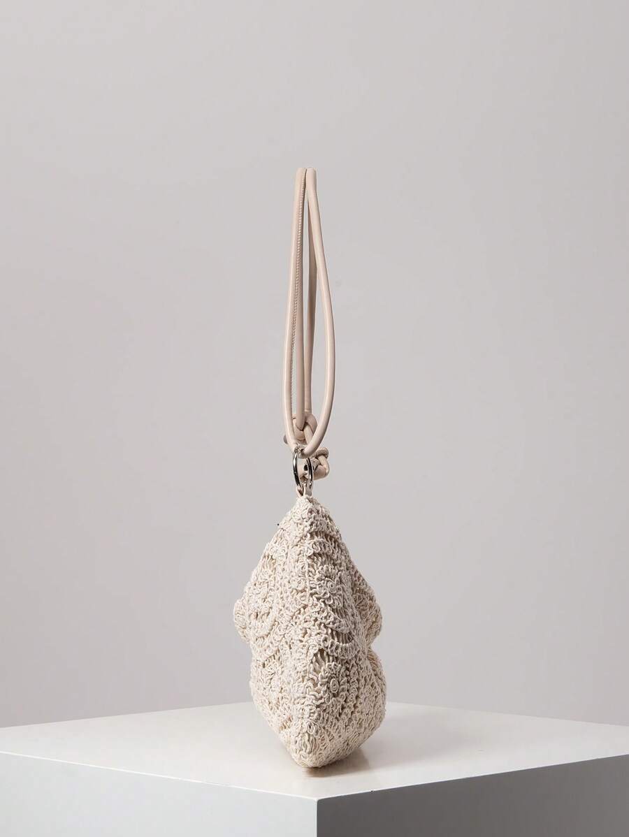 Dames Bohemian Zomer Rieten Tas | Klein, Met Gehaakt Design