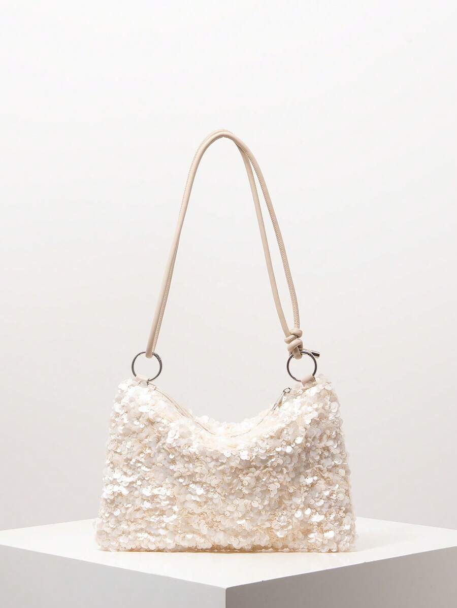 Borsa estiva bohemien da donna in paglia | Piccola, con design all'uncinetto