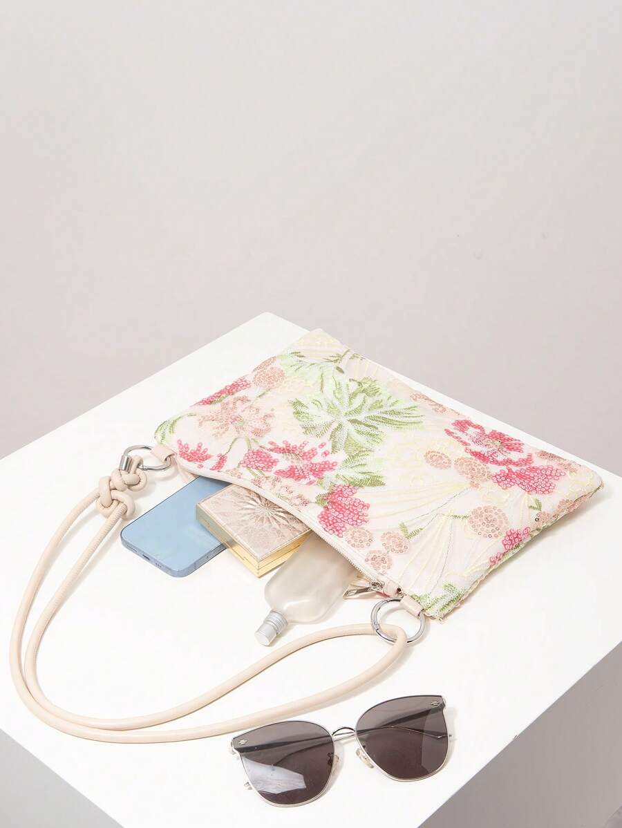 Dames Bohemian Zomer Rieten Tas | Klein, Met Gehaakt Design