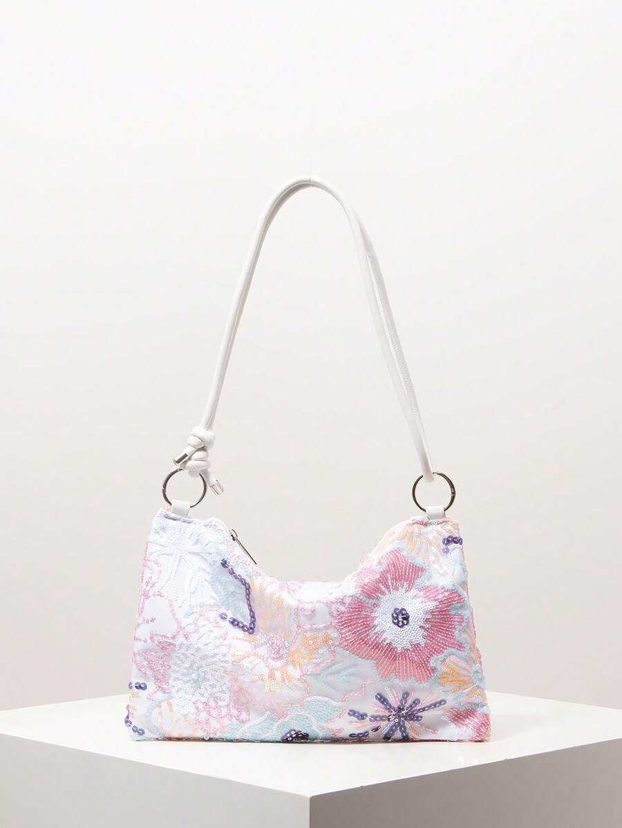 Borsa estiva bohemien da donna in paglia | Piccola, con design all'uncinetto