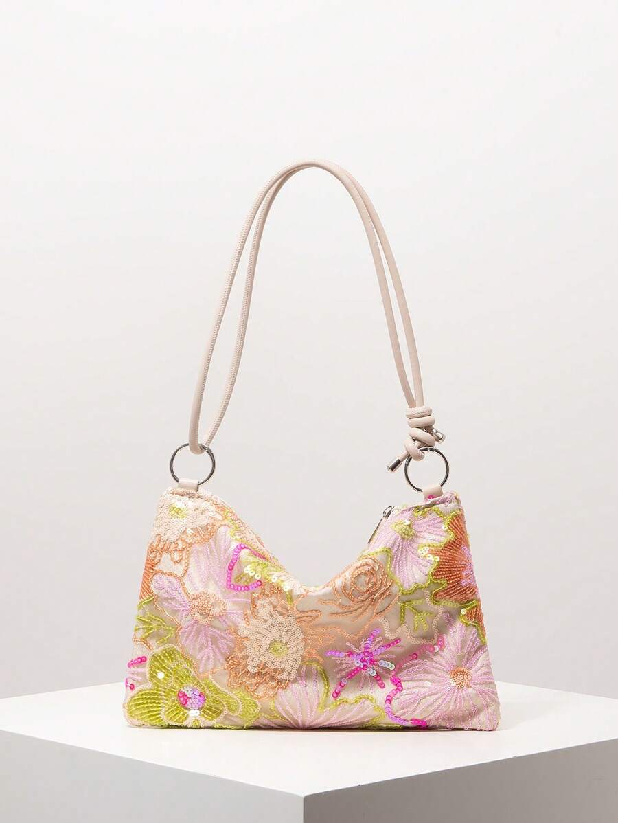 Borsa estiva bohemien da donna in paglia | Piccola, con design all'uncinetto