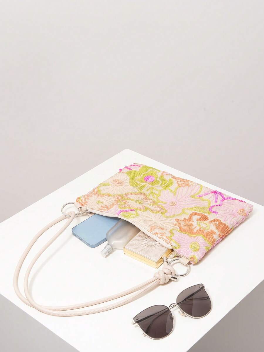 Dames Bohemian Zomer Rieten Tas | Klein, Met Gehaakt Design