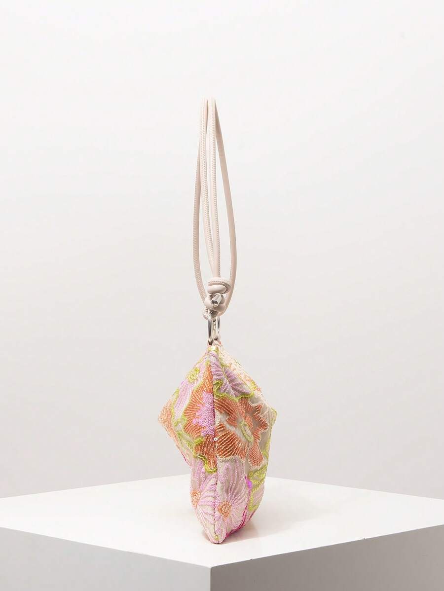 Borsa estiva bohemien da donna in paglia | Piccola, con design all'uncinetto