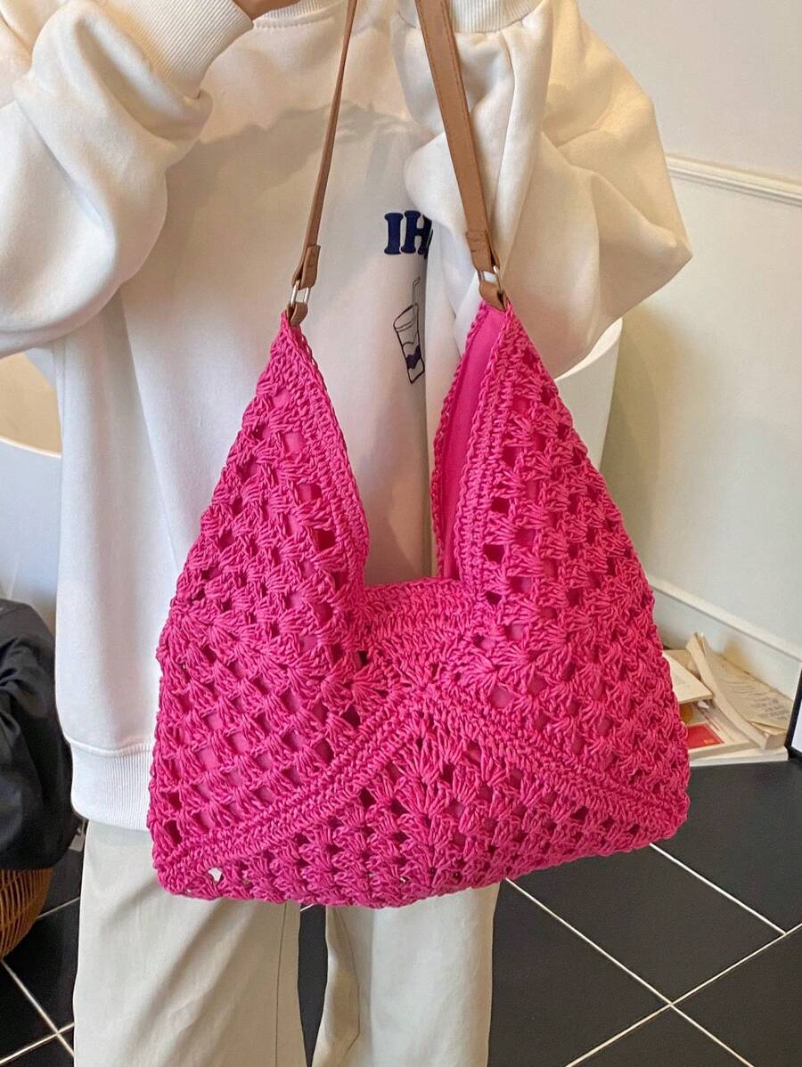 Dames Bohemian Zomer Rieten Tas | Groot, Gehaakt Design