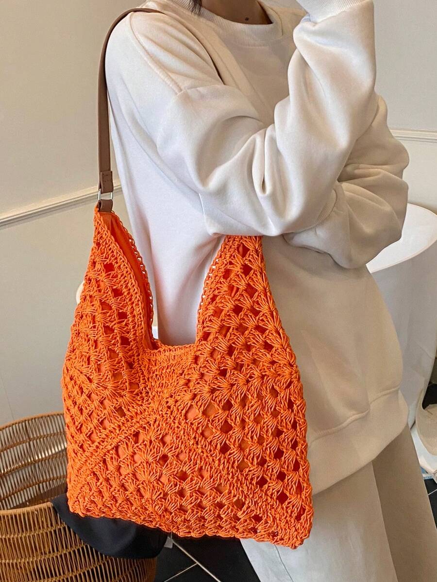 Dames Bohemian Zomer Rieten Tas | Groot, Gehaakt Design