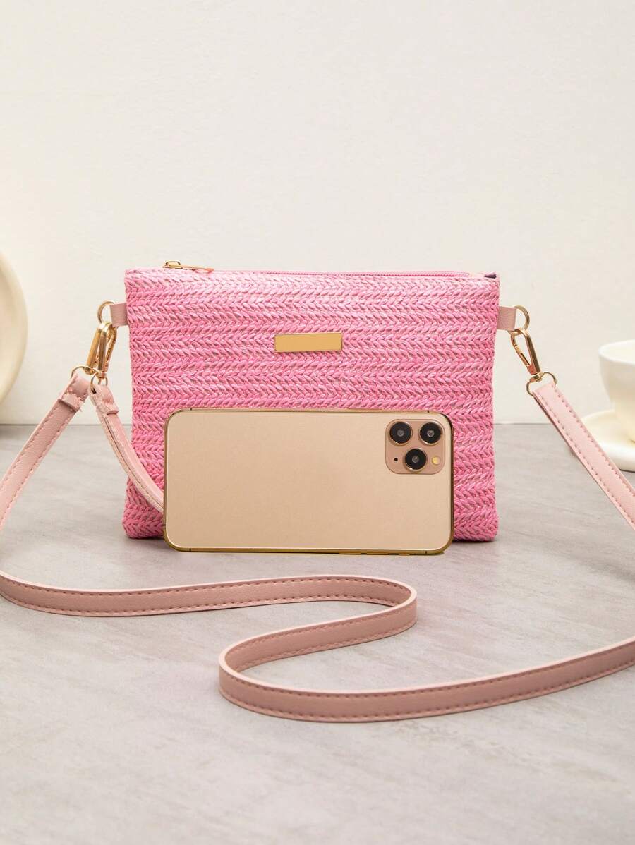 Dames Kleine Zomer Rieten Tas | Modern, Met Leren Schouderriem