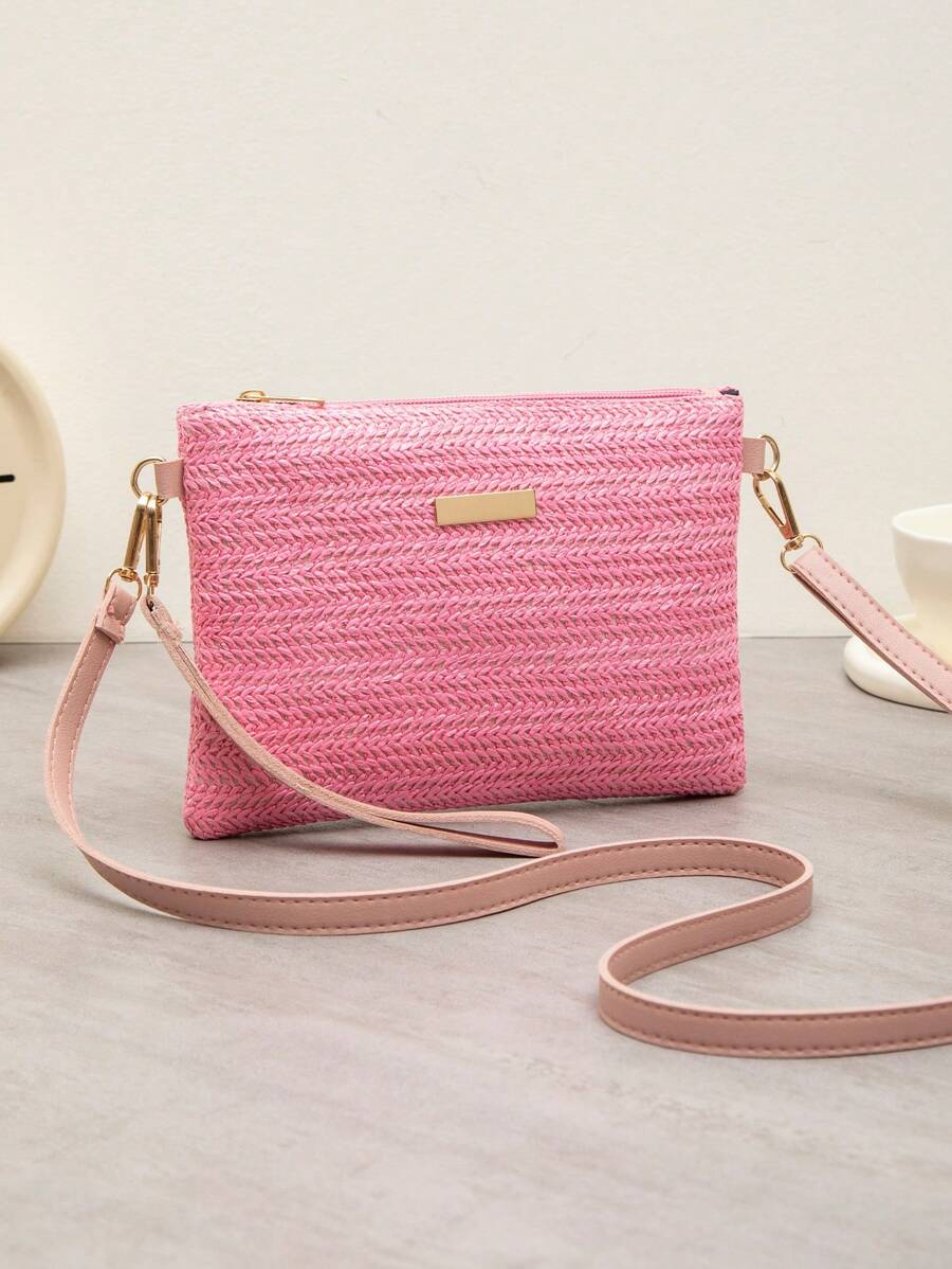Dames Kleine Zomer Rieten Tas | Modern, Met Leren Schouderriem