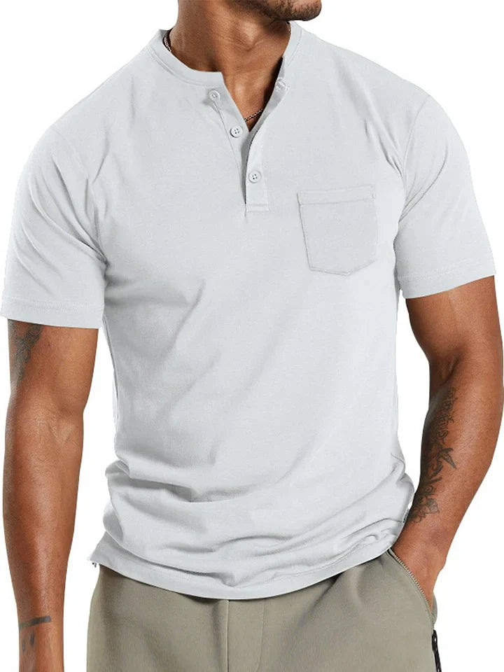 T-shirt sportiva da uomo | Chiusura con collo alla coreana