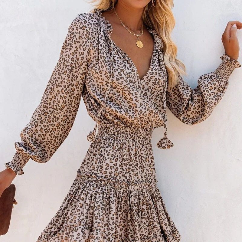Dames Luchtige zomerjurk met leopard print | Mini