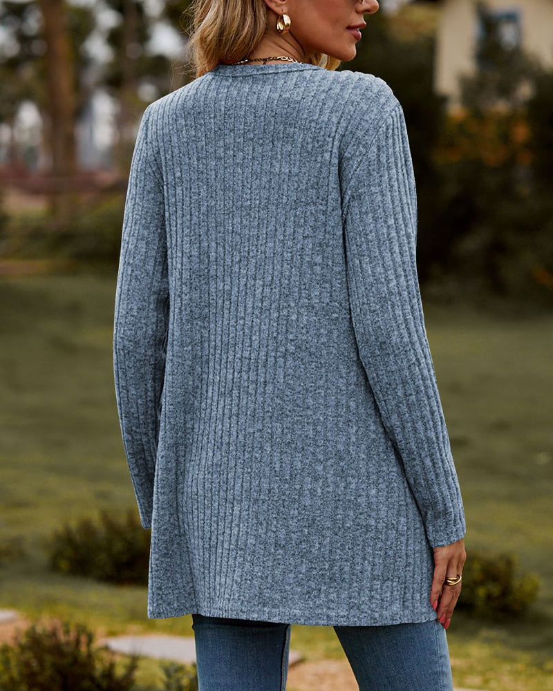Cardigan autunnale da donna | A coste, con bottoni