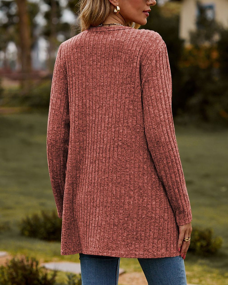 Cardigan autunnale da donna | A coste, con bottoni
