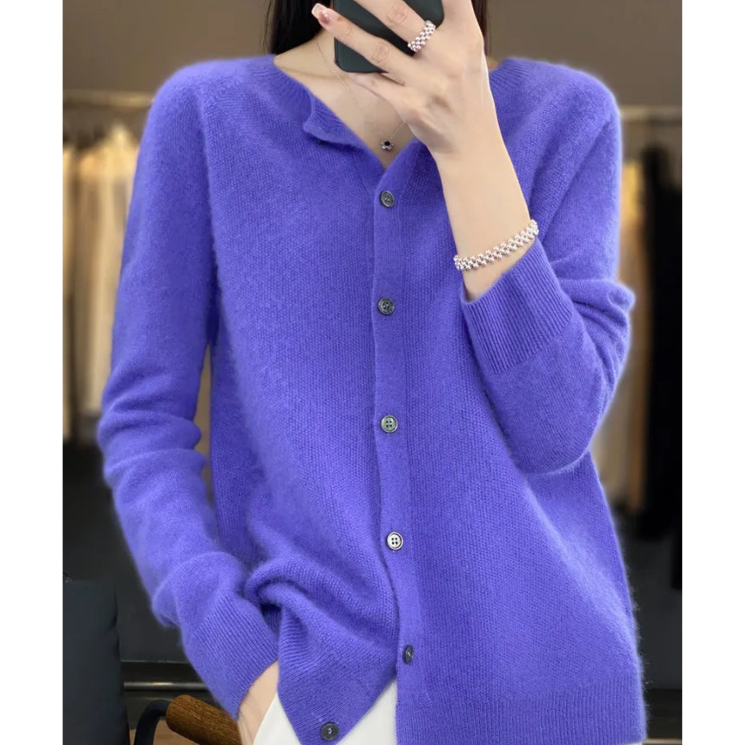Cardigan autunnale da donna | Lungo, con bottoni
