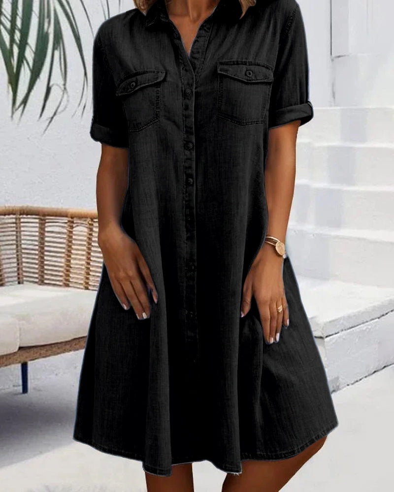 Luisa | Abito vintage da donna | Maniche corte con colletto, uniforme, Midi