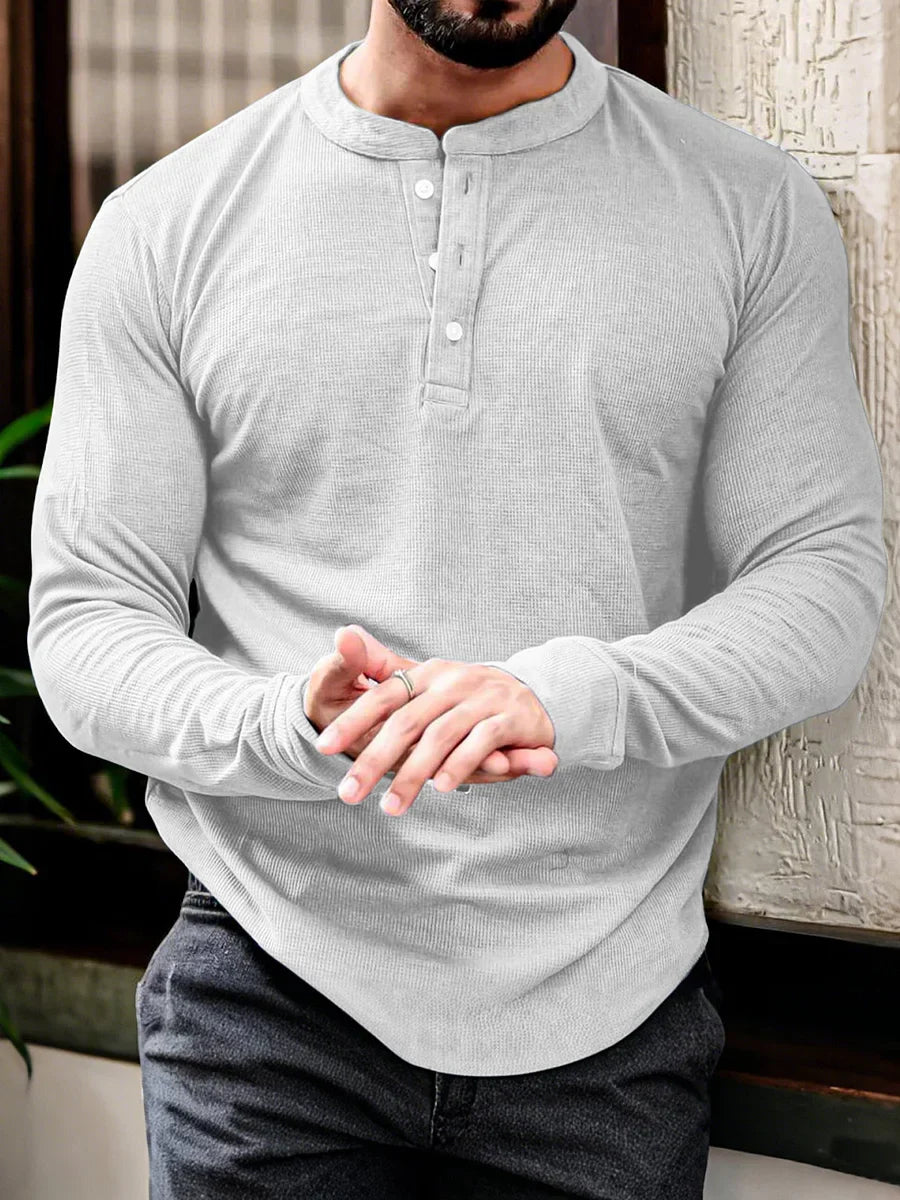 Heren Pullover T-shirt | Opstaande Kraag