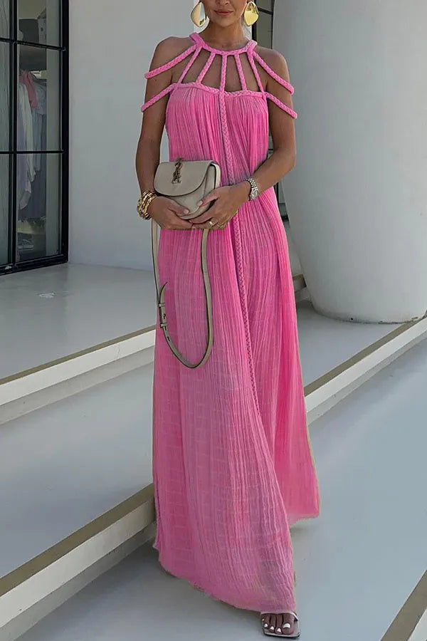 Dames Geplooide Strandjurk Zomerjurk | Maxi