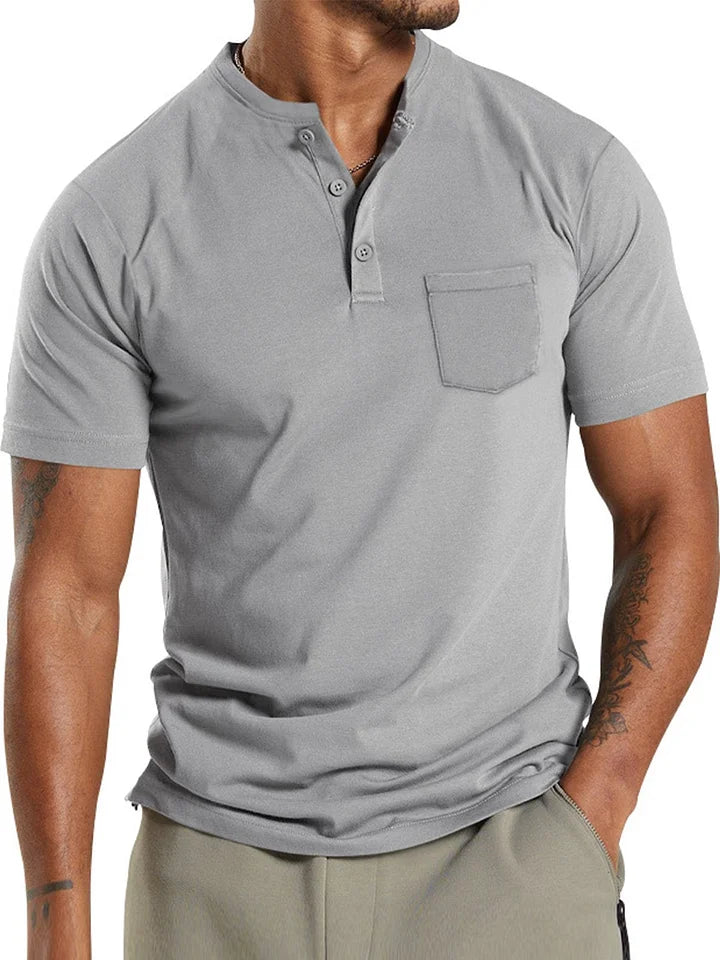 Heren Sportief T-shirt | Stehkragensluiting