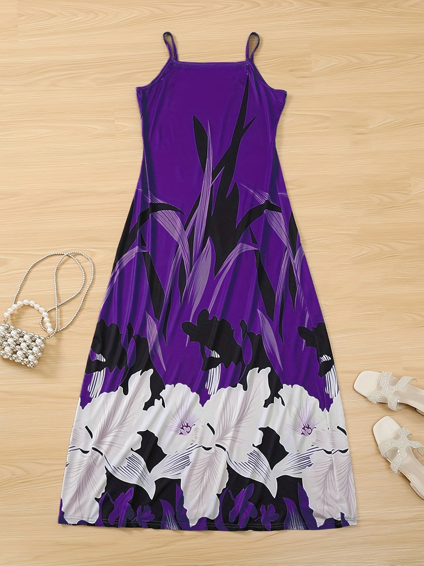 Dames Elegante maxi zomerjurk met tropische print | Maxi