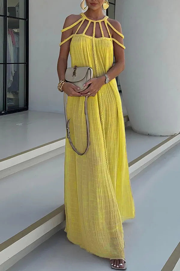 Dames Geplooide Strandjurk Zomerjurk | Maxi
