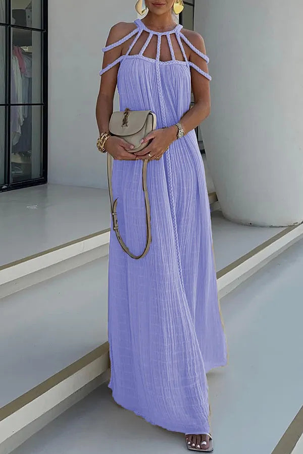 Dames Geplooide Strandjurk Zomerjurk | Maxi