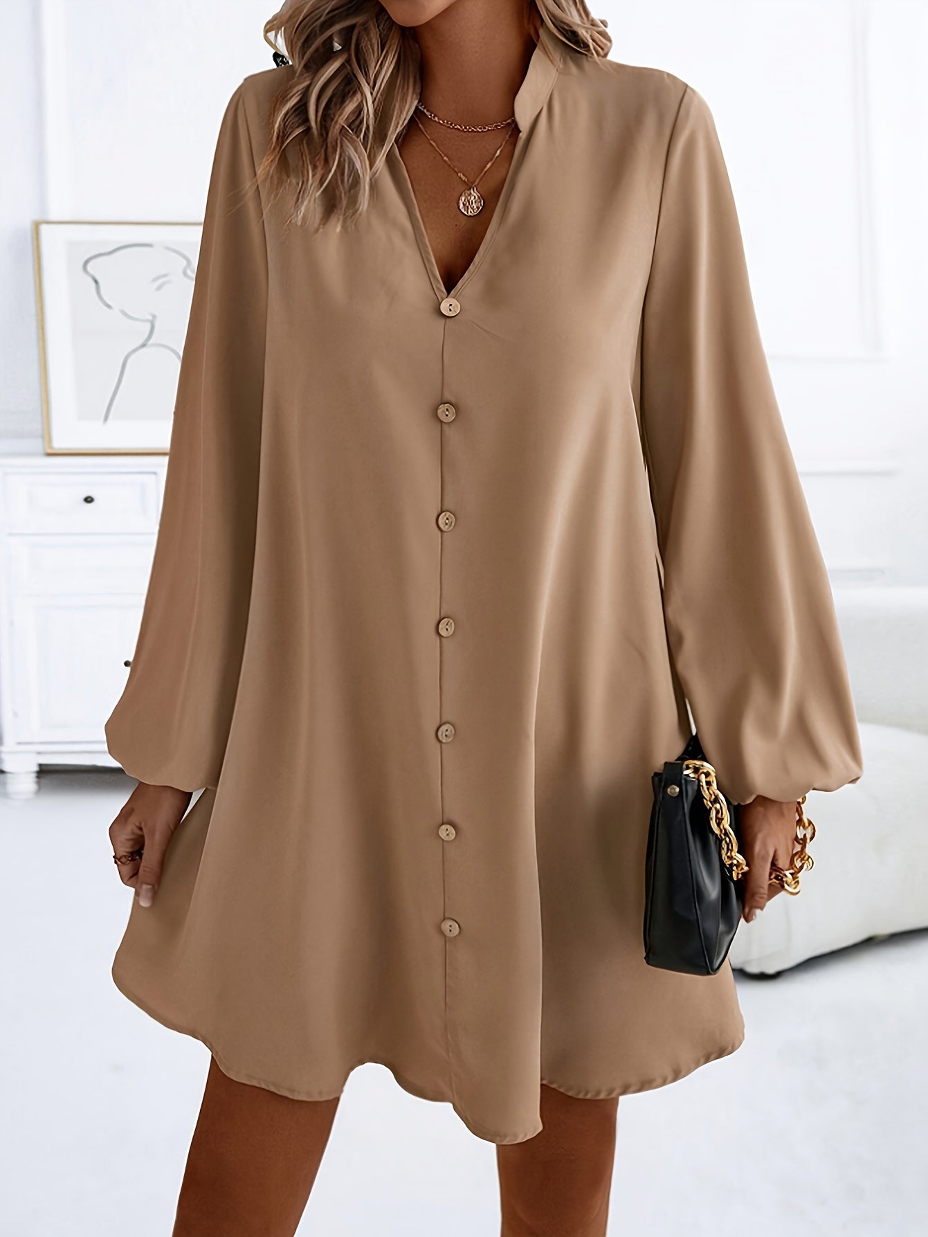 Dames Elegante Overhemd Zomerjurk | Mini