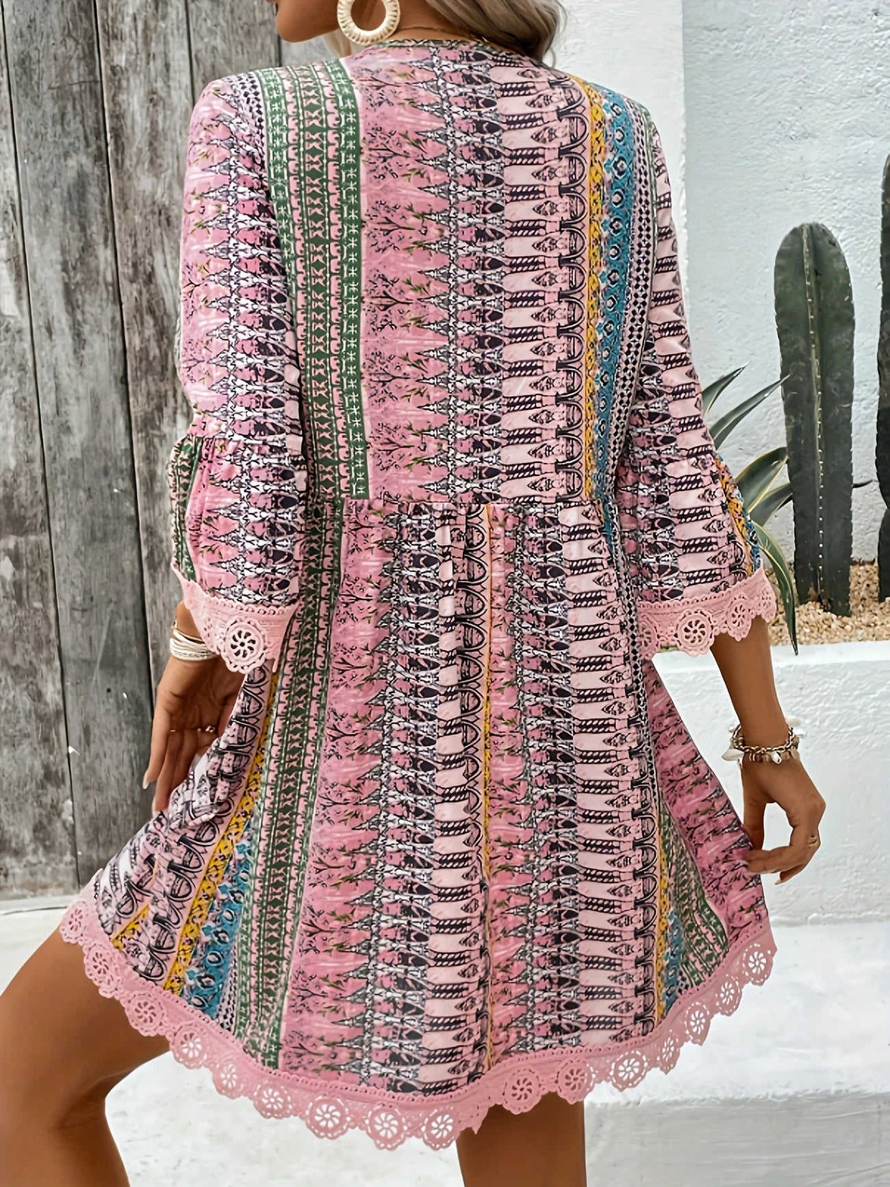 Dames Vintage bedrukte zomerjurk | Mini